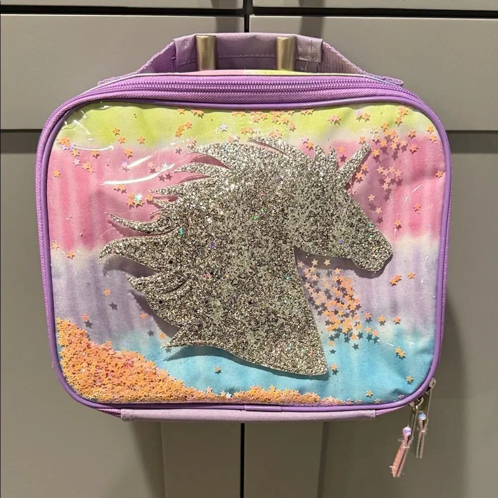 Sparkling Unicorn Kids Lunch Bag - Purple and Multicolor NEW